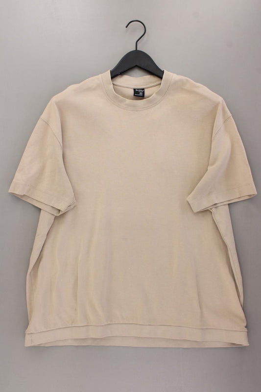 Bershka T-Shirt Boxy Fit für Herren Gr. XL Kurzarm braun