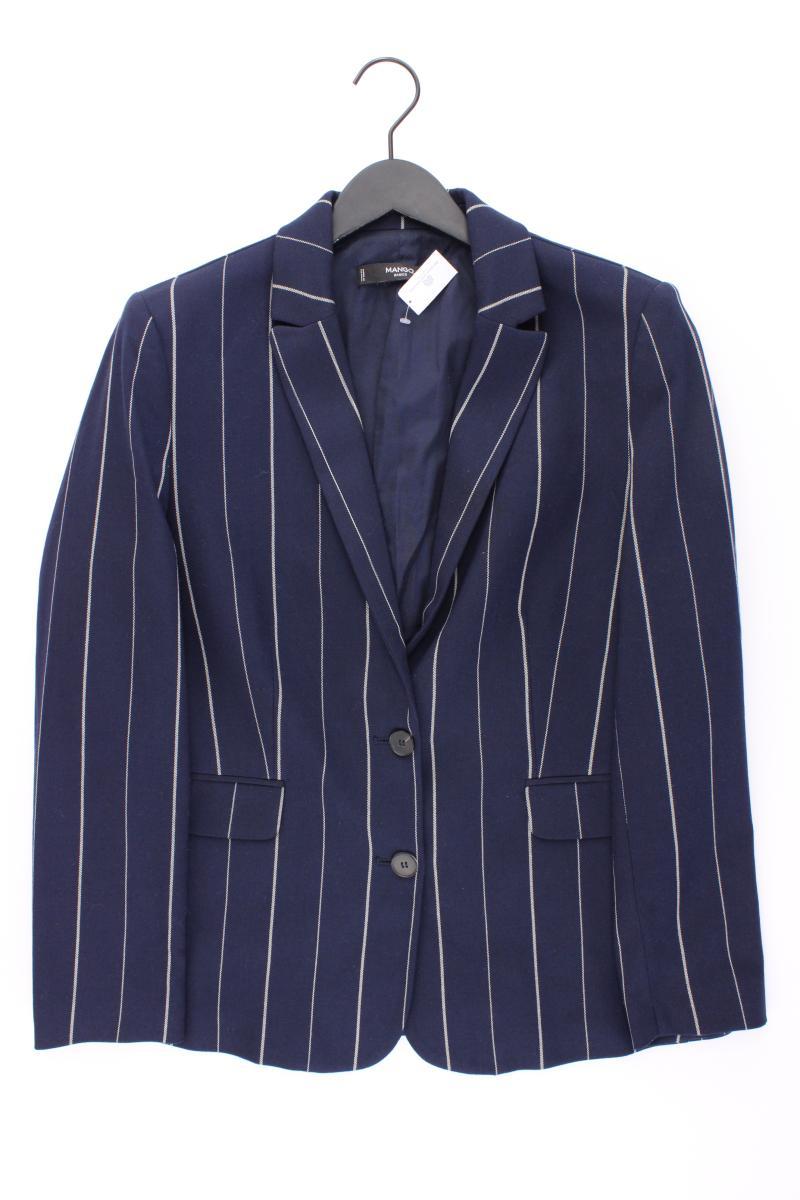 Mango Longblazer Gr. 44 gestreift blau aus Polyester