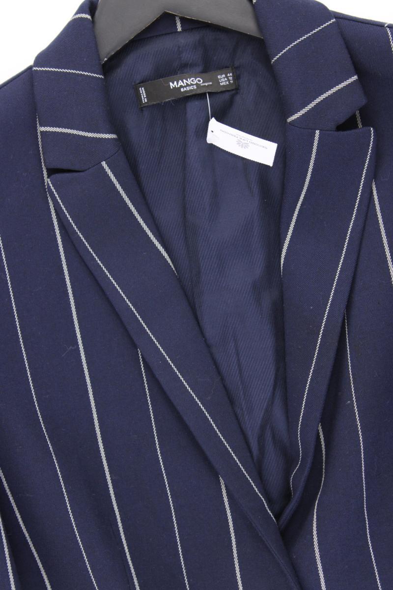 Mango Longblazer Gr. 44 gestreift blau aus Polyester