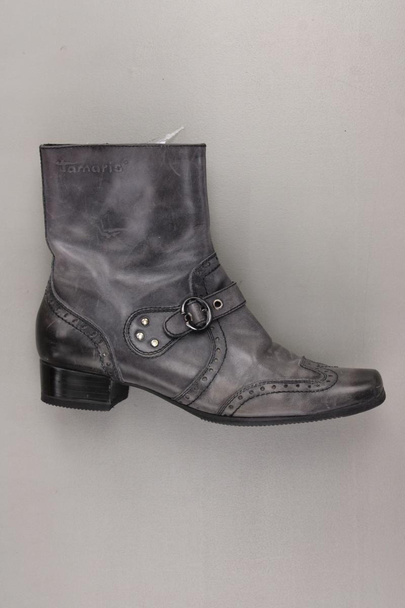 Tamaris Stiefeletten Gr. 39 grau aus Leder