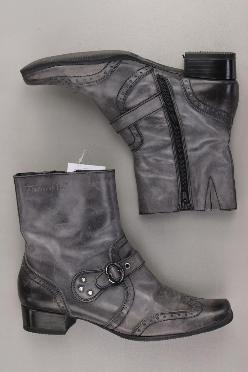 Tamaris Stiefeletten Gr. 39 grau aus Leder