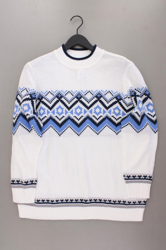 Grobstrickpullover Gr. 46 mit Faire-Isle-Muster neuwertig creme aus Polyacryl