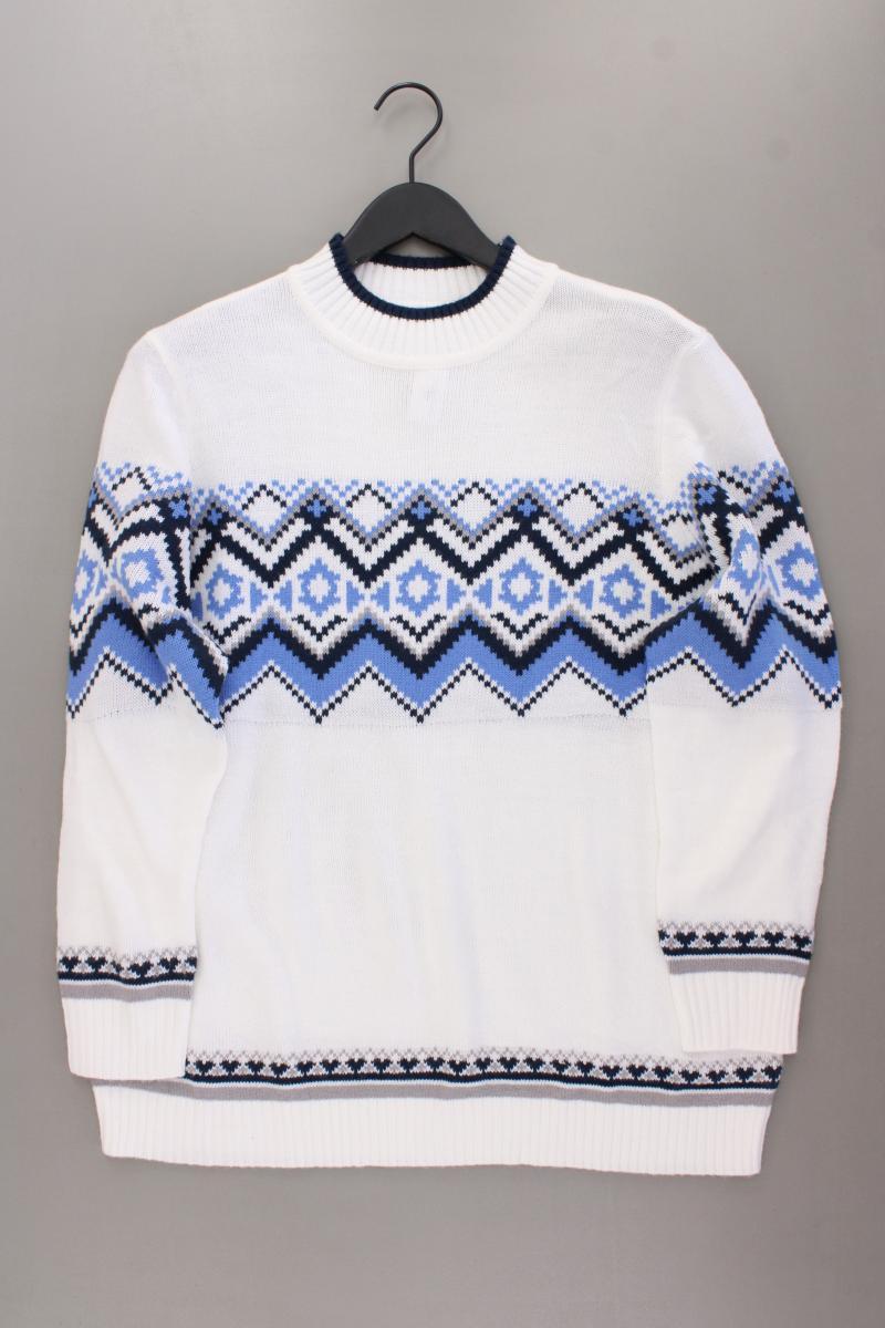 Grobstrickpullover Gr. 46 mit Faire-Isle-Muster neuwertig creme aus Polyacryl