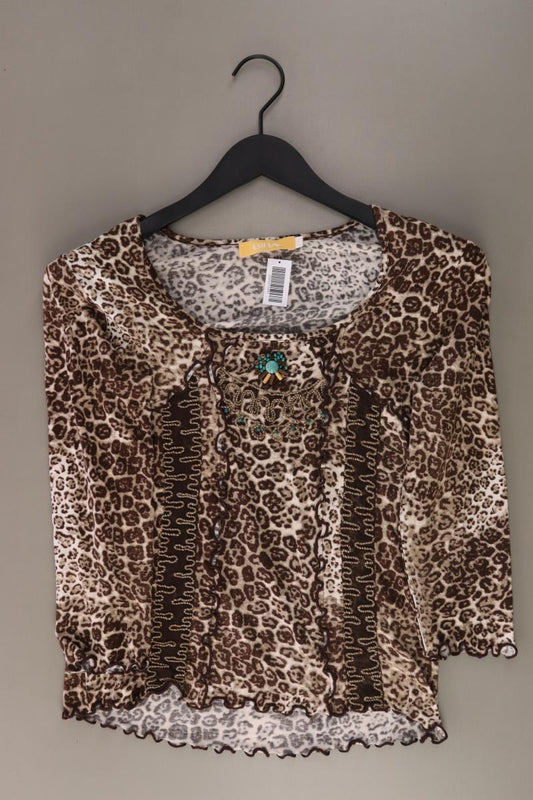 Biba Printshirt Gr. 38 mit Tierdruck 3/4 Ärmel braun aus Viskose
