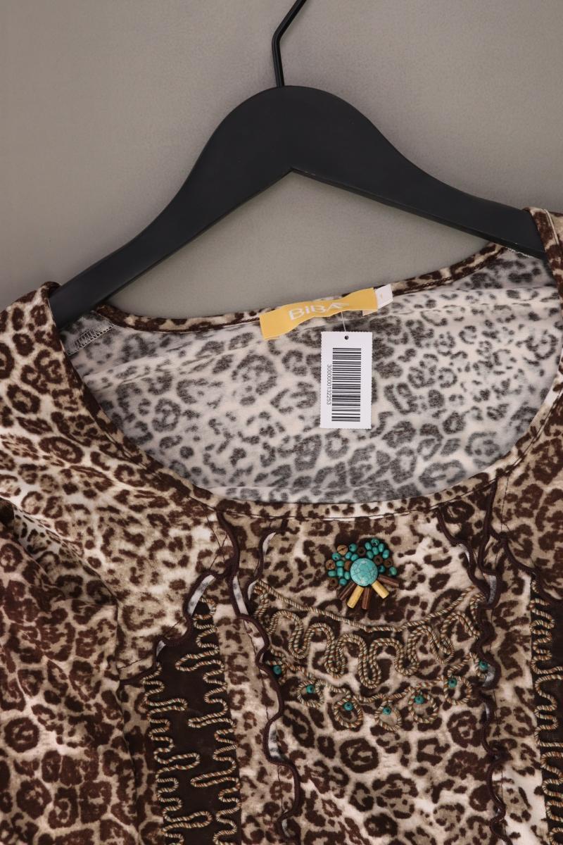 Biba Printshirt Gr. 38 mit Tierdruck 3/4 Ärmel braun aus Viskose