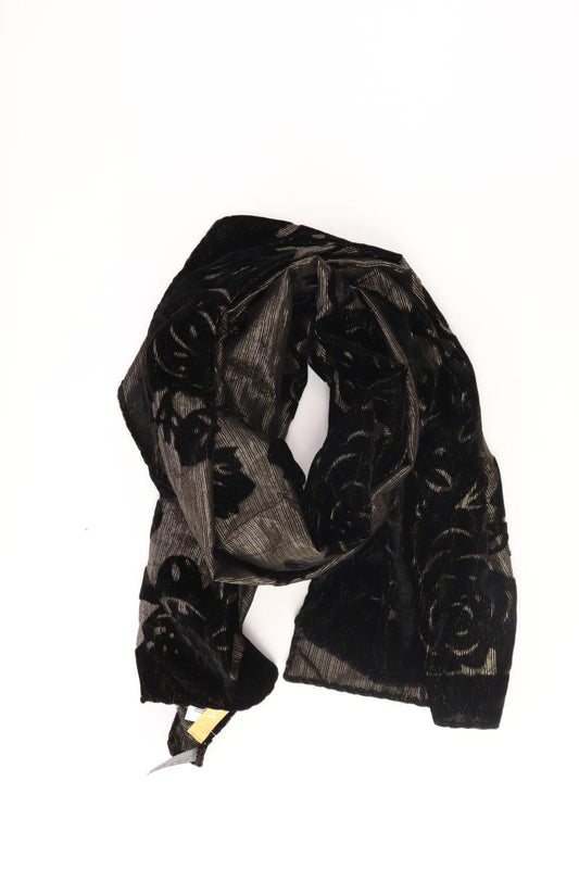 Biba Schal mit Blumenmuster schwarz aus Viskose