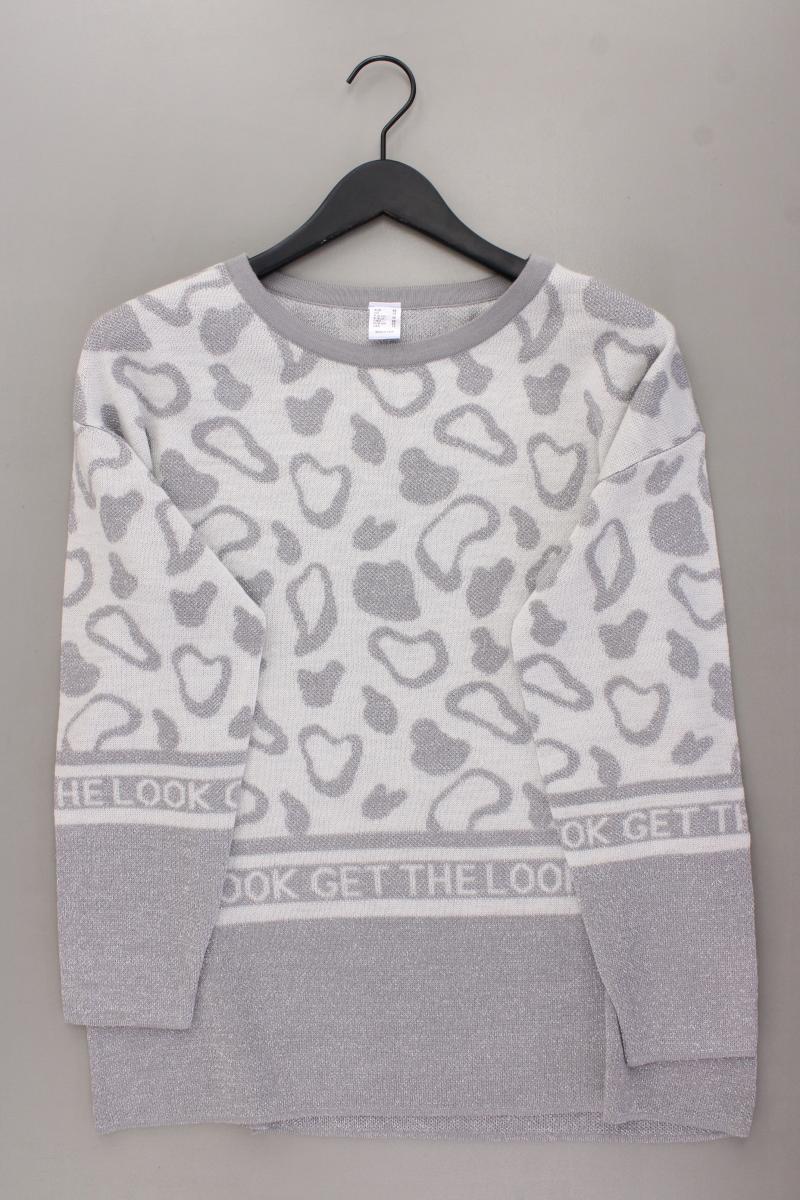 Feinstrickpullover Gr. 44 neuwertig silber aus Polyacryl