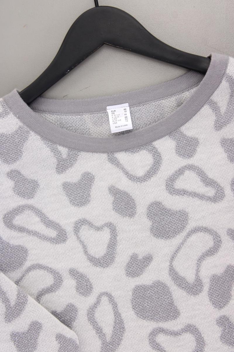 Feinstrickpullover Gr. 44 neuwertig silber aus Polyacryl