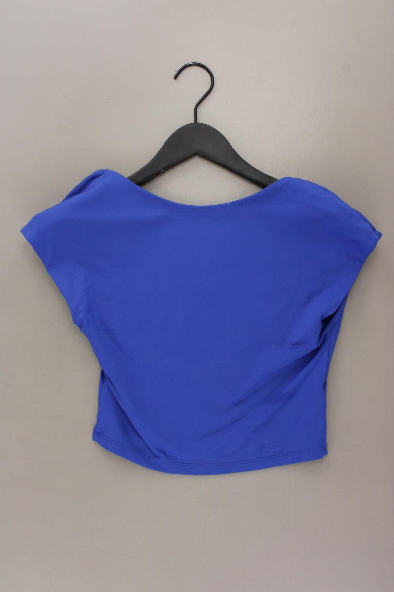 Bershka Cropped Shirt Gr. M Kurzarm blau aus Polyamid