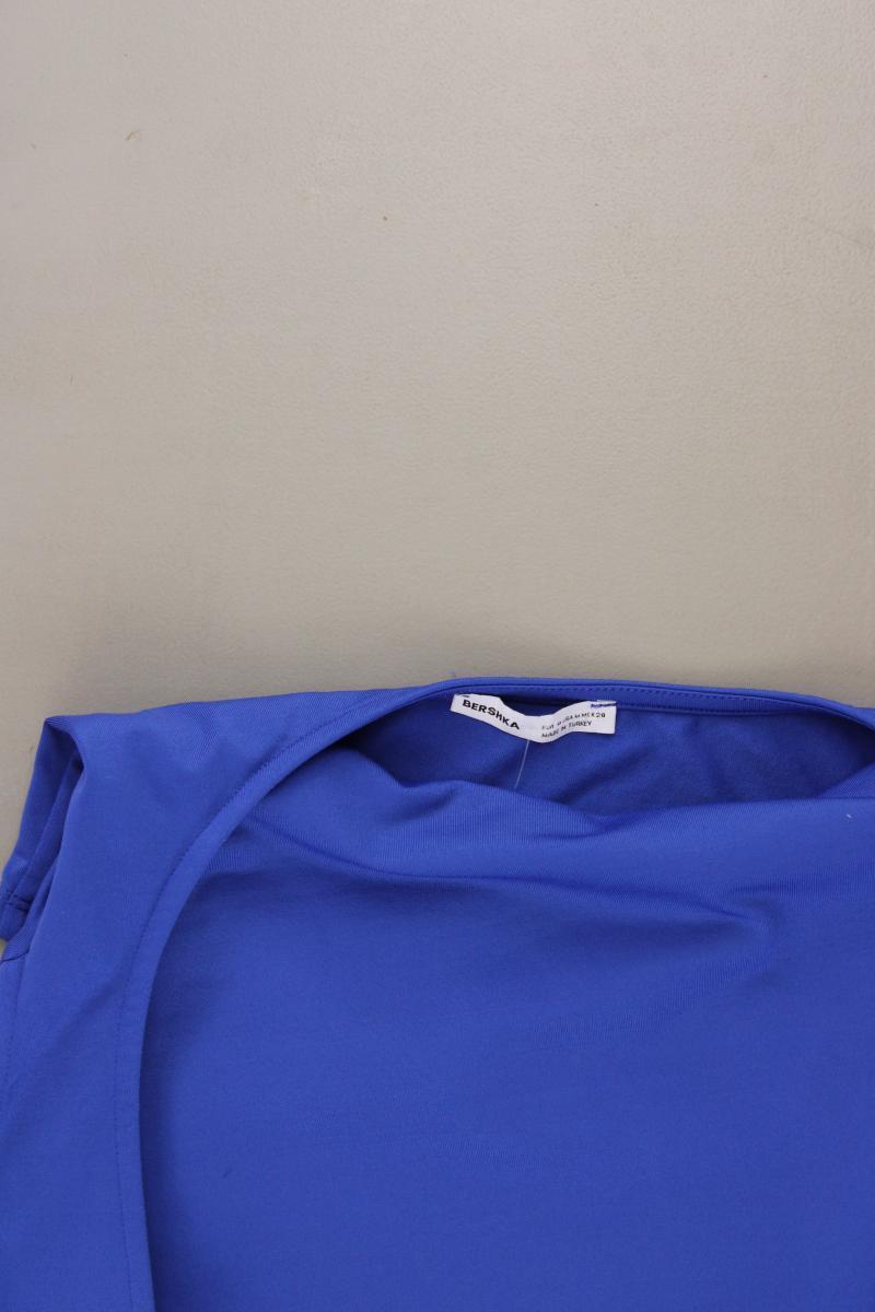 Bershka Cropped Shirt Gr. M Kurzarm blau aus Polyamid