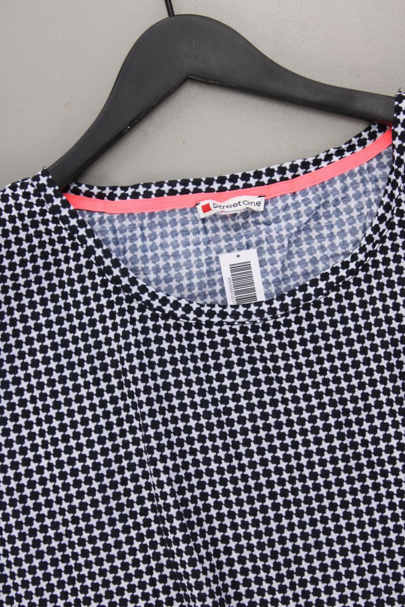 Street One T-Shirt Gr. 46 geometrisches Muster Kurzarm blau