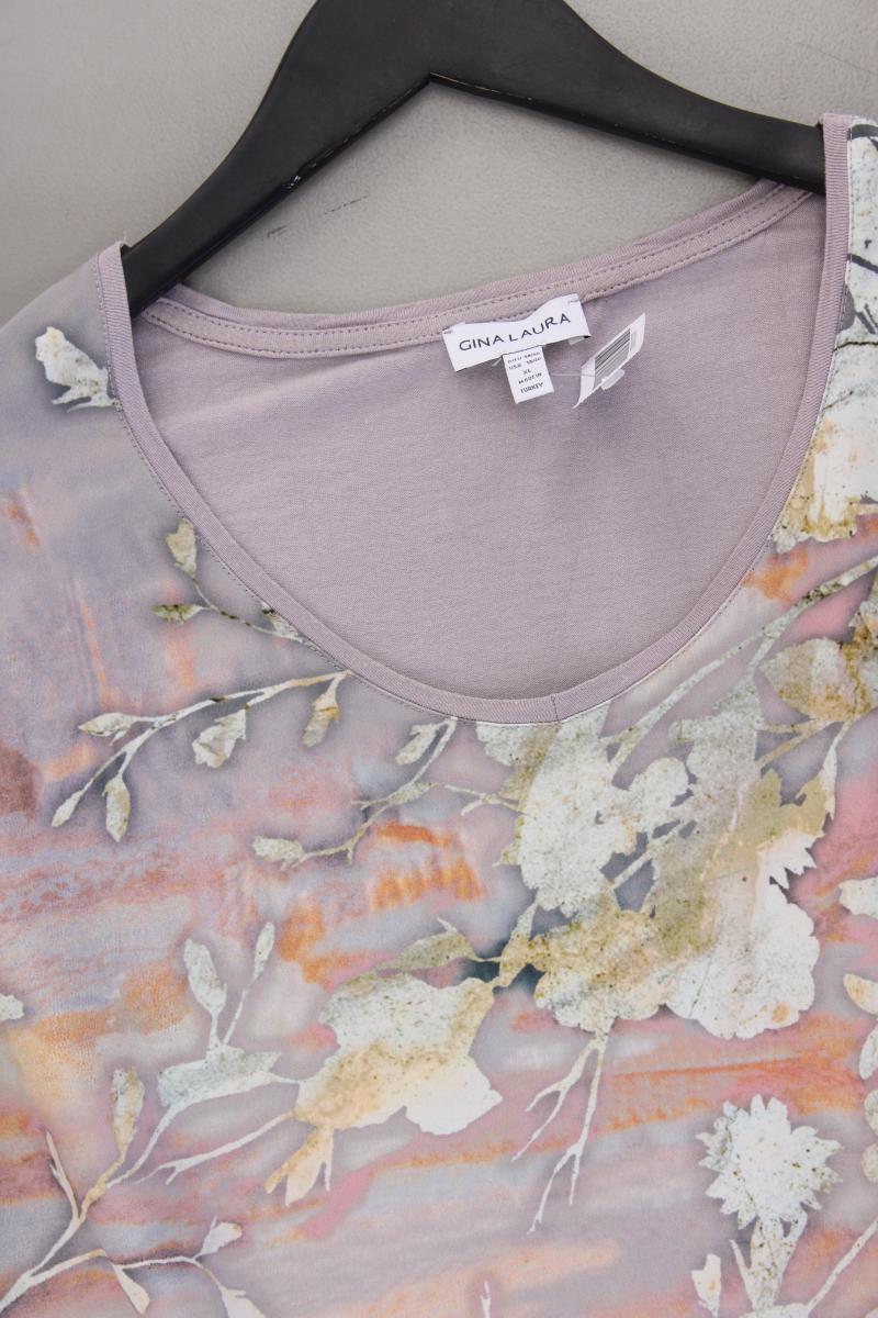 Gina Laura Kurzarmbluse Gr. 48/50 mit Blumenmuster mehrfarbig aus Polyester