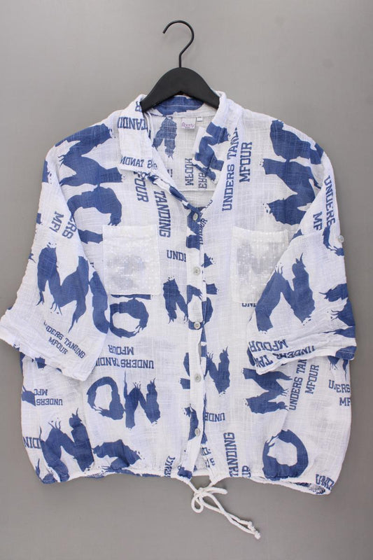 Liberty Kurzarmbluse Gr. XXL blau aus Baumwolle