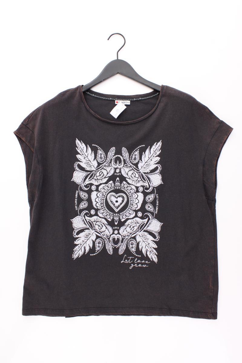 Street One Printshirt Gr. 48 Kurzarm grau