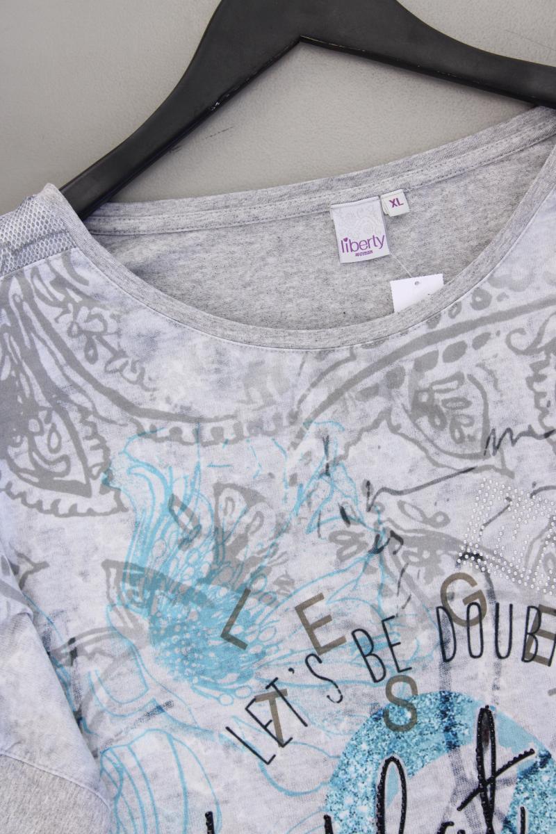Liberty Printshirt Gr. XL neuwertig Kurzarm grau aus Polyester