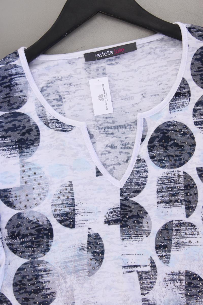 estelle jolie Printshirt Gr. 44 Kurzarm blau aus Polyester