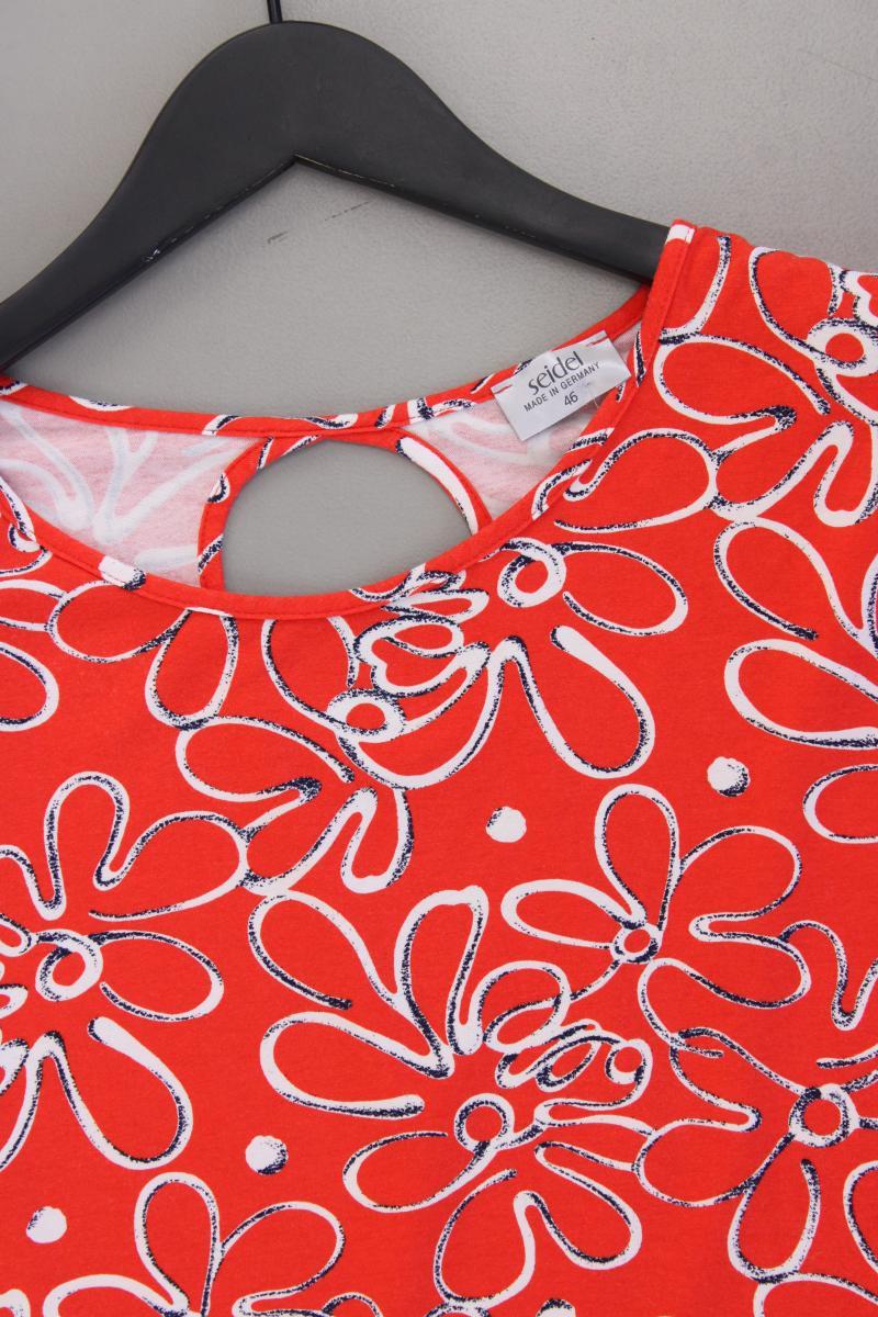 Seidel Printshirt Gr. 46 neuwertig Kurzarm orange aus Viskose