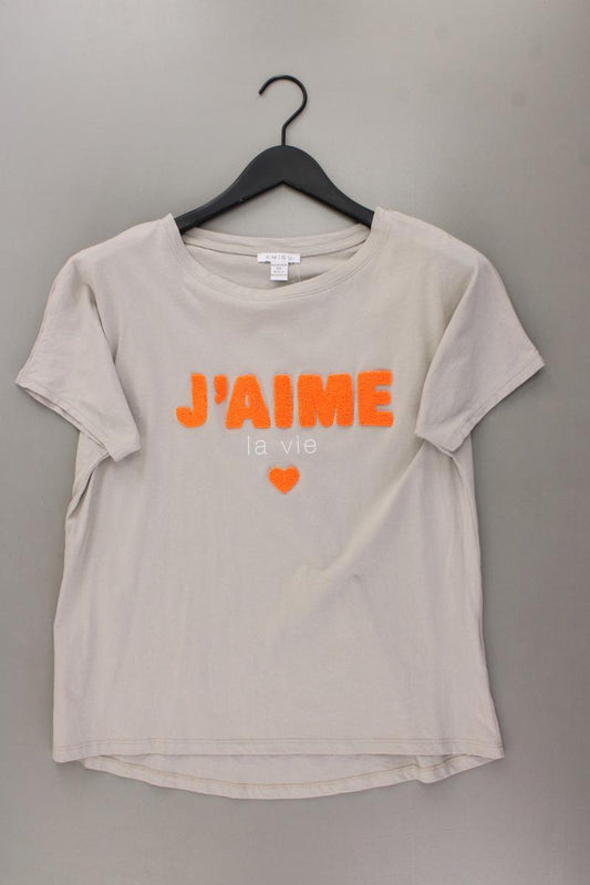 Amisu Shirt Gr. XS neuwertig Kurzarm grau aus Baumwolle