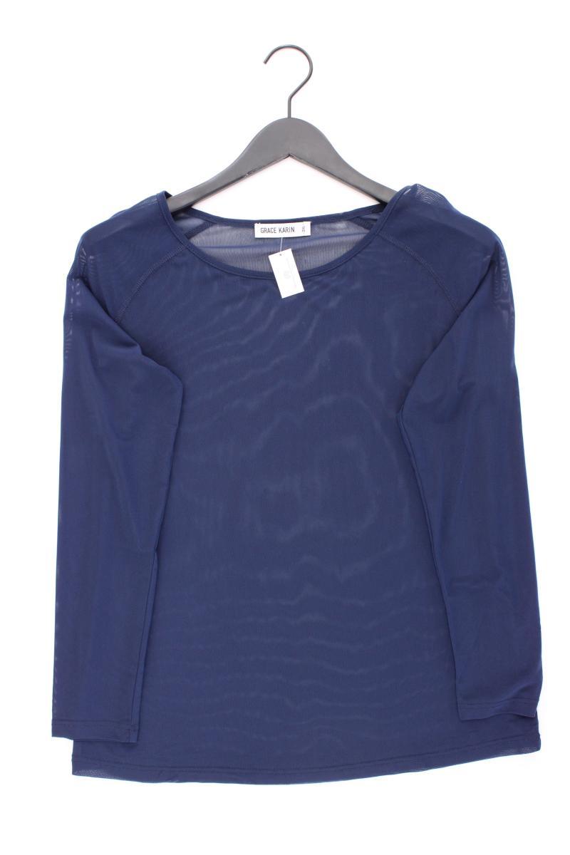 Grace Karin Mesh Shirt Gr. XXL Langarm blau aus Polyester