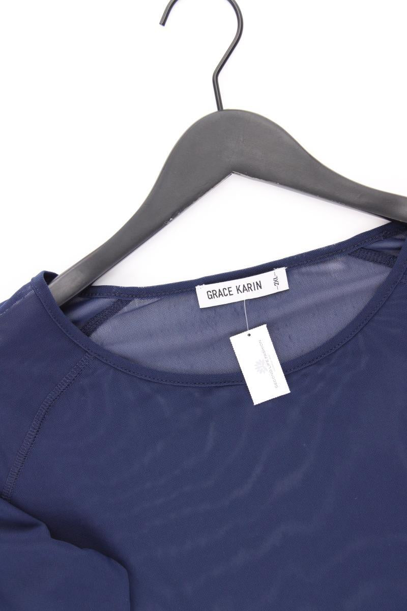 Grace Karin Mesh Shirt Gr. XXL Langarm blau aus Polyester
