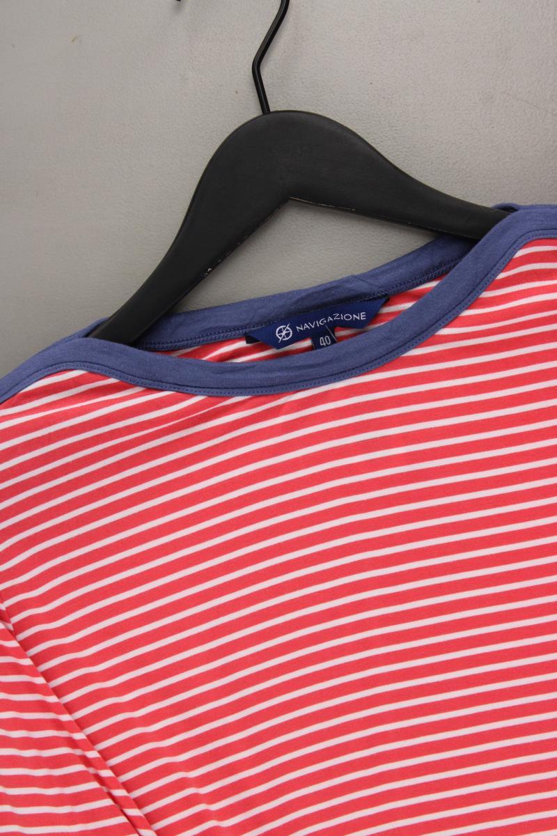 Navigazione Ringelshirt Gr. 40 gestreift 3/4 Ärmel rosa aus Viskose