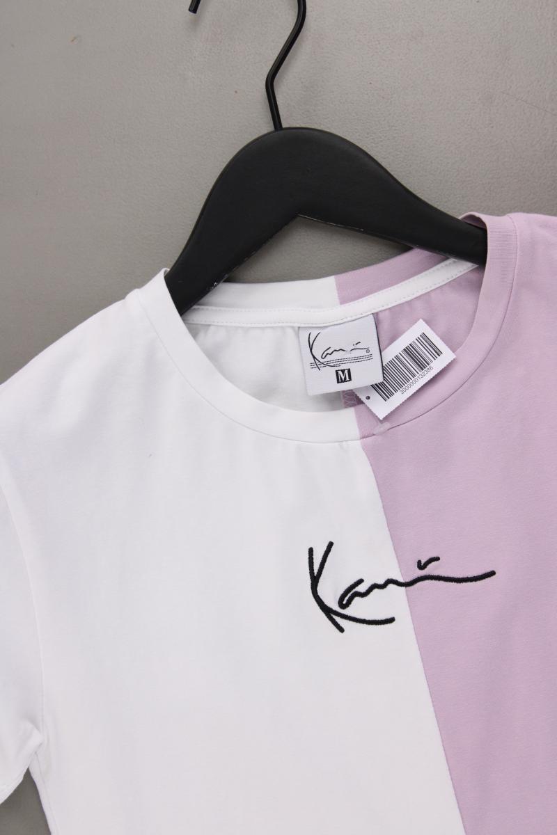 KARL KANI Cropped Shirt Gr. M Kurzarm lila aus Baumwolle