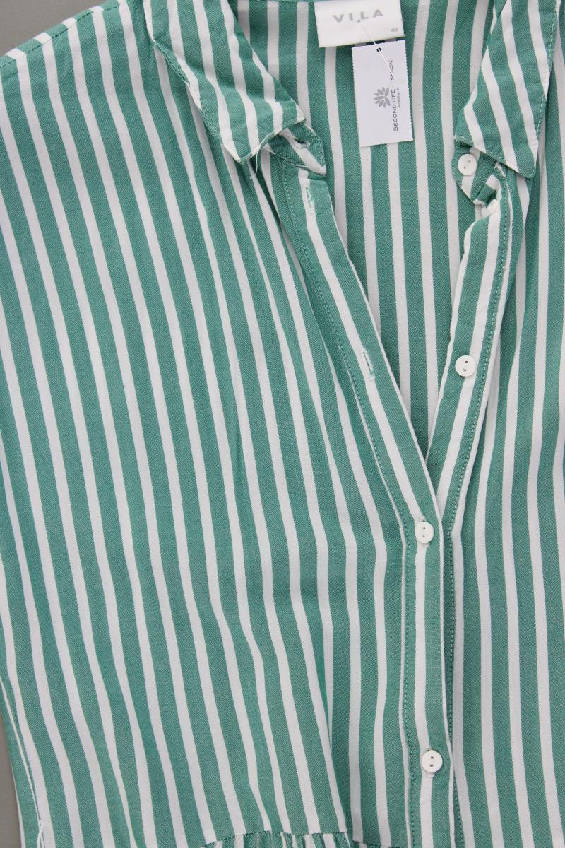 Vila Kurzarmkleid Gr. 40 gestreift grün aus Viskose