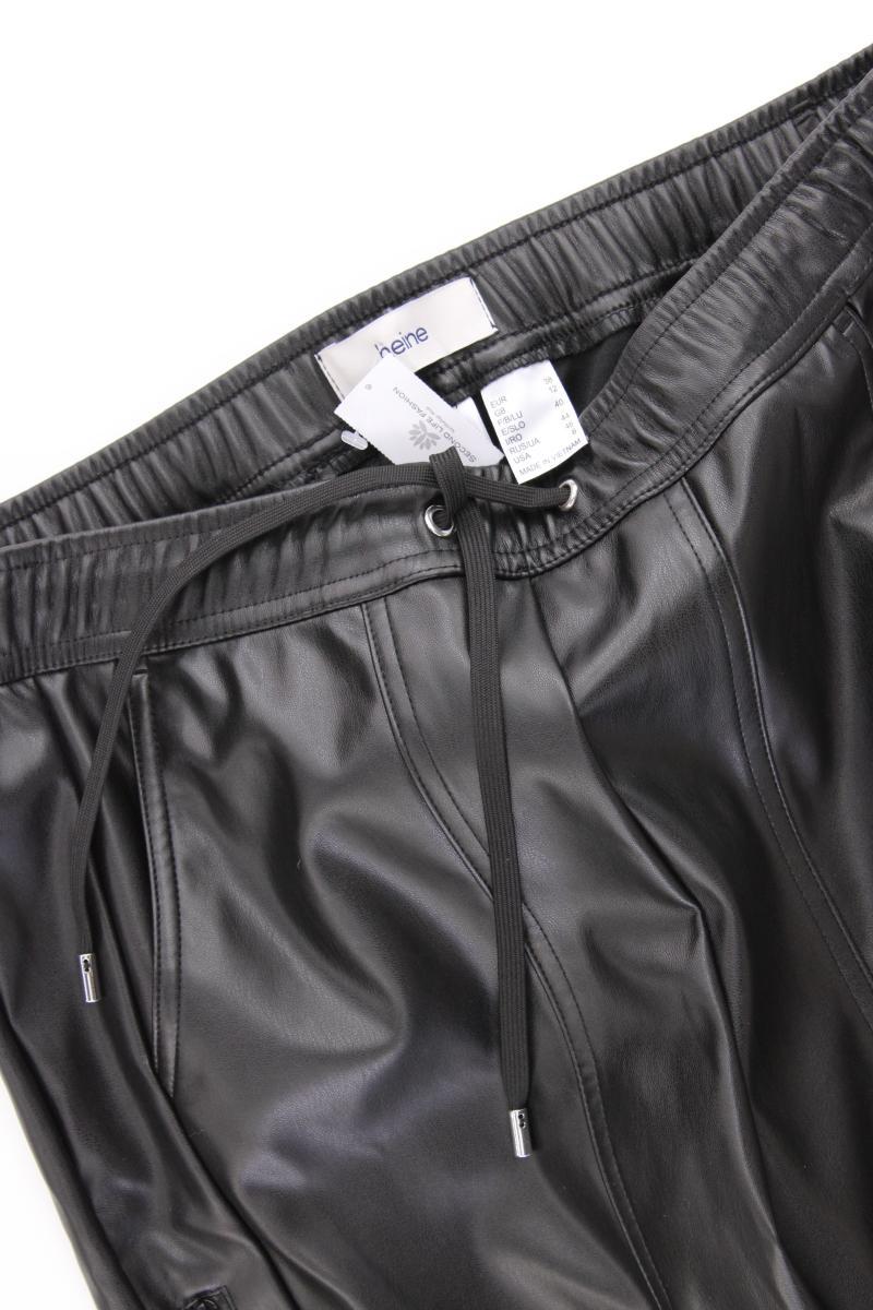 Heine Kunstlederhose Gr. 38 schwarz aus Polyester