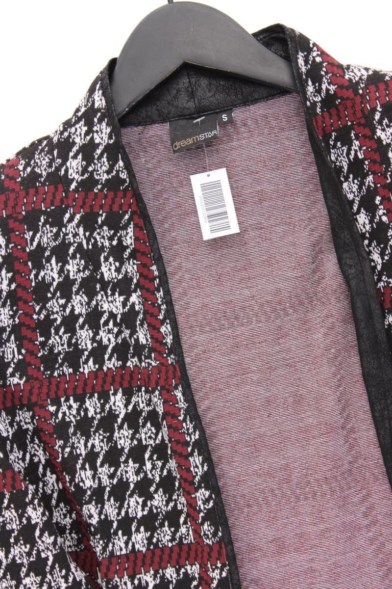 dreamstar Strickjacke Gr. S hahnentritt Langarm grau aus Polyester