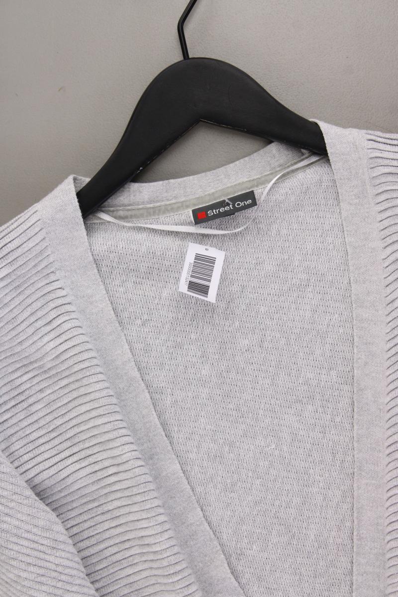 Street One Strickjacke Gr. 38 Langarm grau aus Viskose