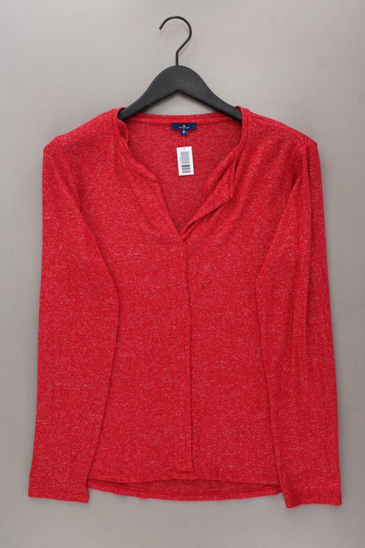 Tom Tailor Shirt mit V-Ausschnitt Gr. M Langarm rot aus Viskose