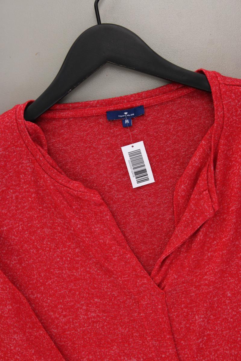 Tom Tailor Shirt mit V-Ausschnitt Gr. M Langarm rot aus Viskose