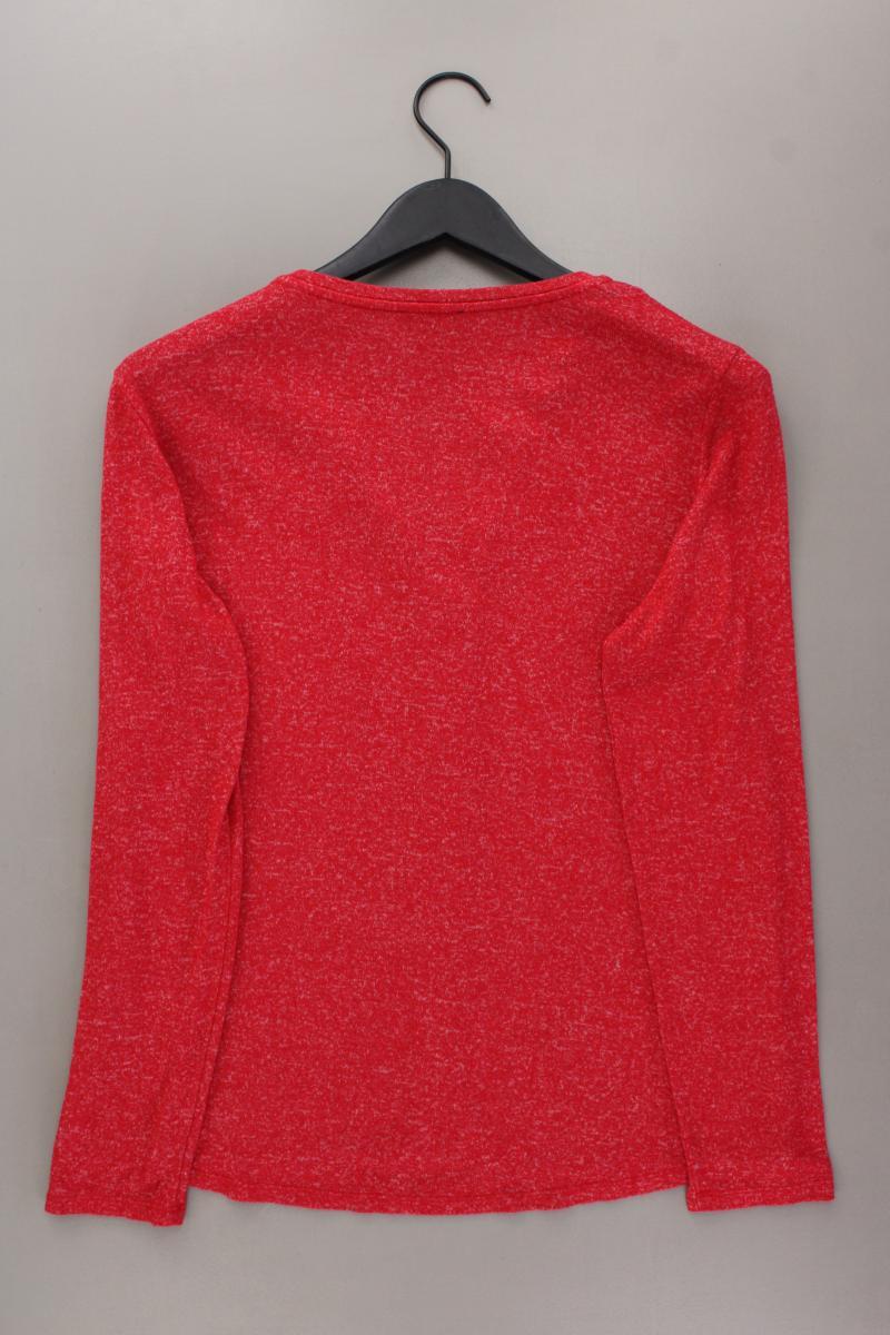 Tom Tailor Shirt mit V-Ausschnitt Gr. M Langarm rot aus Viskose