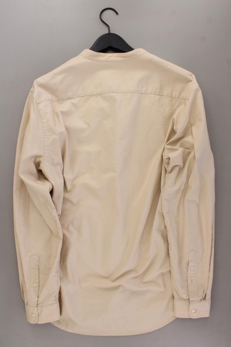 Zara Langarmhemd für Herren Gr. XL creme aus Baumwolle
