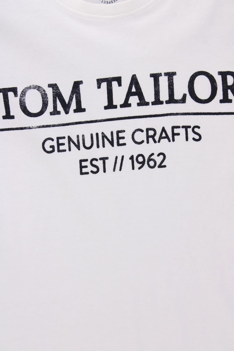 Tom Tailor Printshirt für Herren Gr. XXL Kurzarm weiß aus Baumwolle