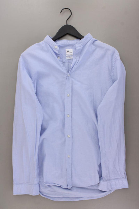 Zara Langarmhemd für Herren Gr. XL blau aus Baumwolle