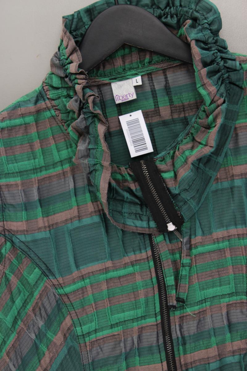 Liberty Longbluse Gr. L kariert Ärmellos grün aus Polyester