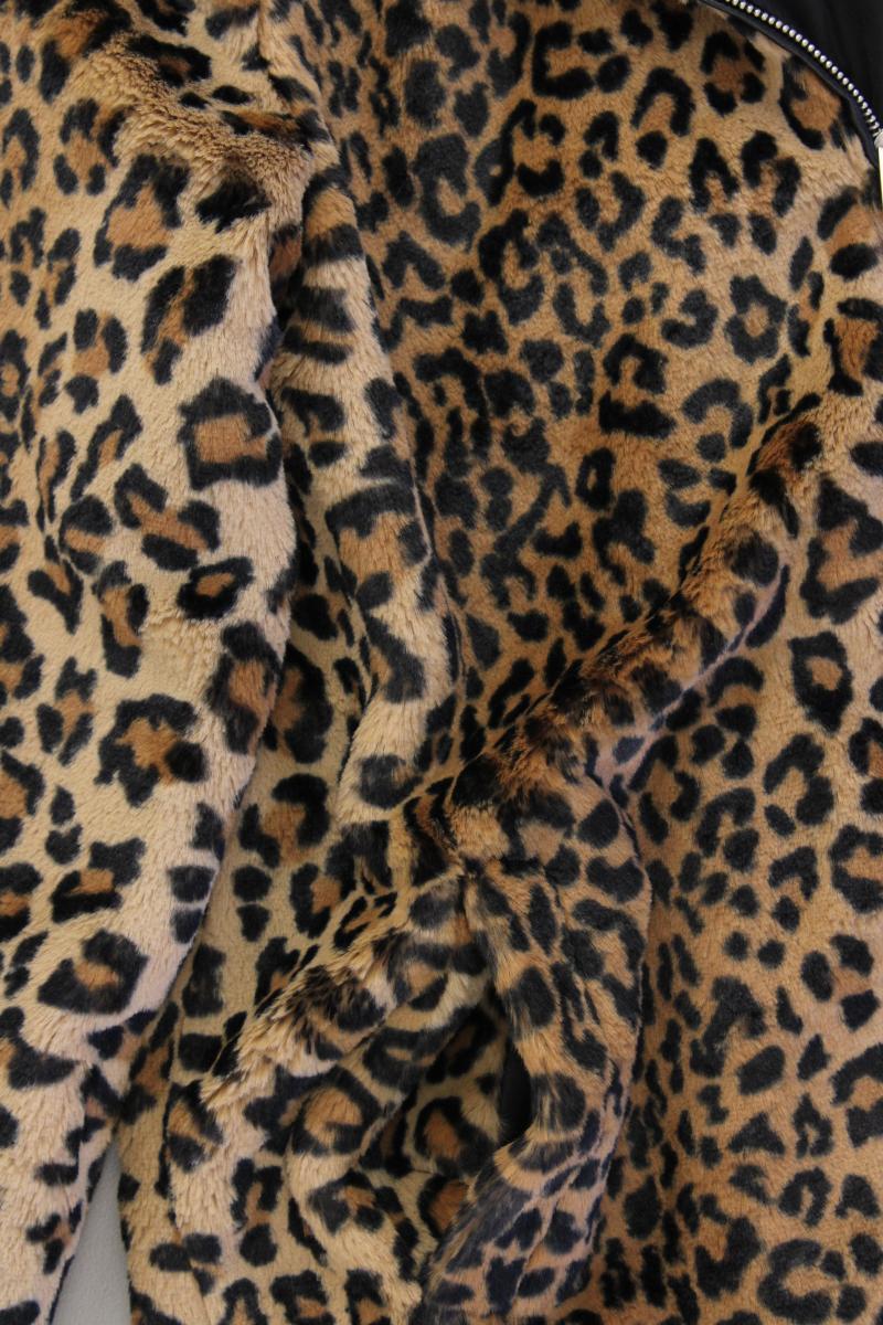 Zara Kapuzenmantel Gr. XS mit Tierdruck neuwertig braun aus Polyester