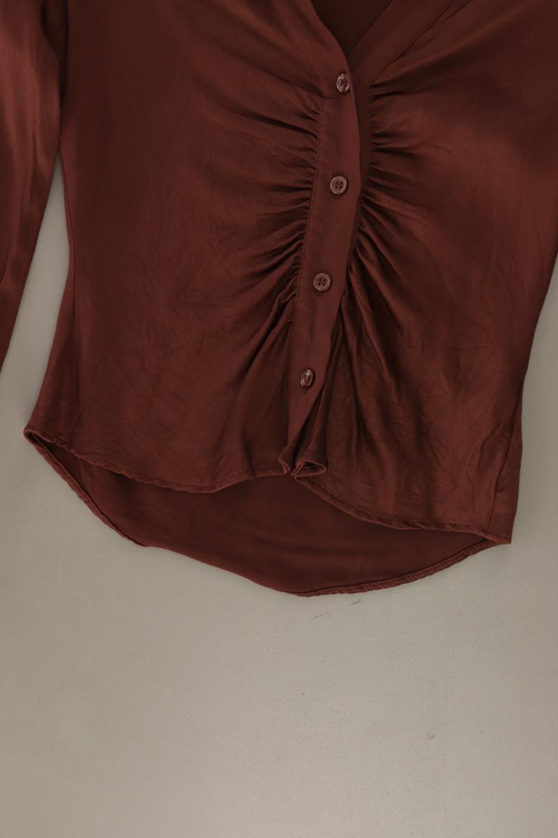Zara Langarmbluse Gr. XS braun aus Viskose