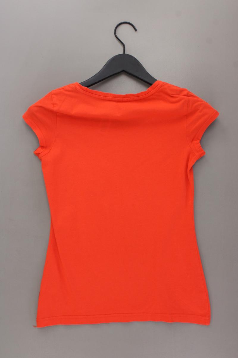 QS by s.Oliver Printshirt Gr. XS Kurzarm orange aus Baumwolle