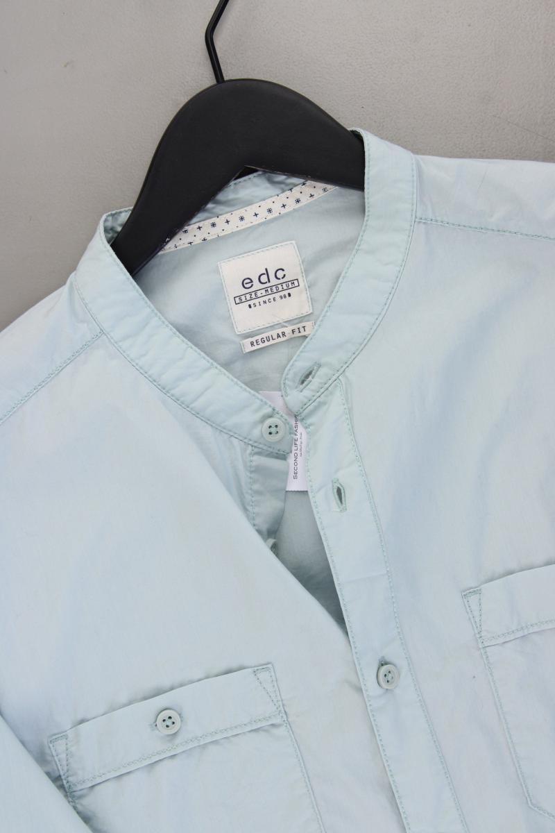 edc by Esprit Langarmhemd für Herren Gr. M neu mit Etikett blau aus Baumwolle