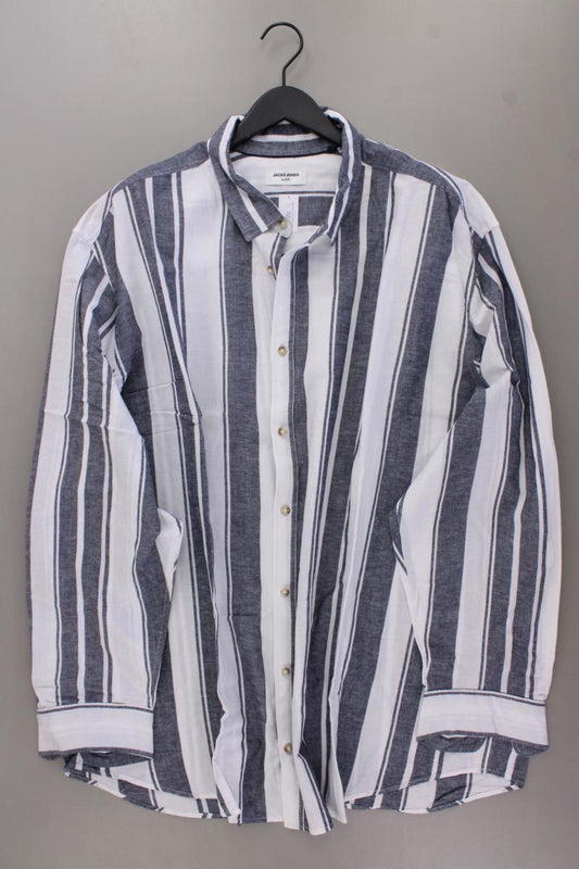 Jack & Jones Langarmhemd Gr. 6XL für Herren Gr. XXXL gestreift blau