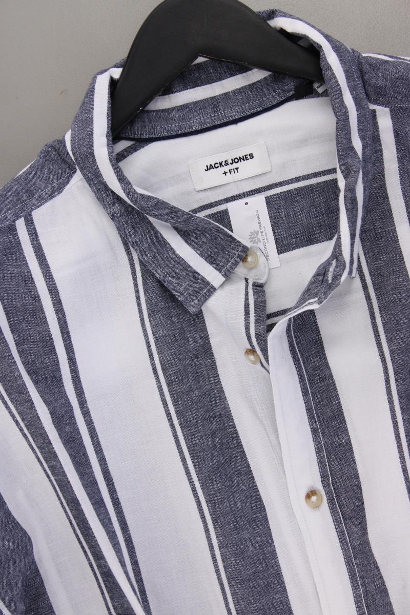 Jack & Jones Langarmhemd Gr. 6XL für Herren Gr. XXXL gestreift blau