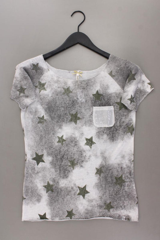 Key Largo Shirt mit Sternenmuster Gr. S Kurzarm grau aus Viskose
