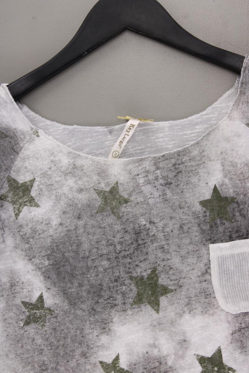 Key Largo Shirt mit Sternenmuster Gr. S Kurzarm grau aus Viskose
