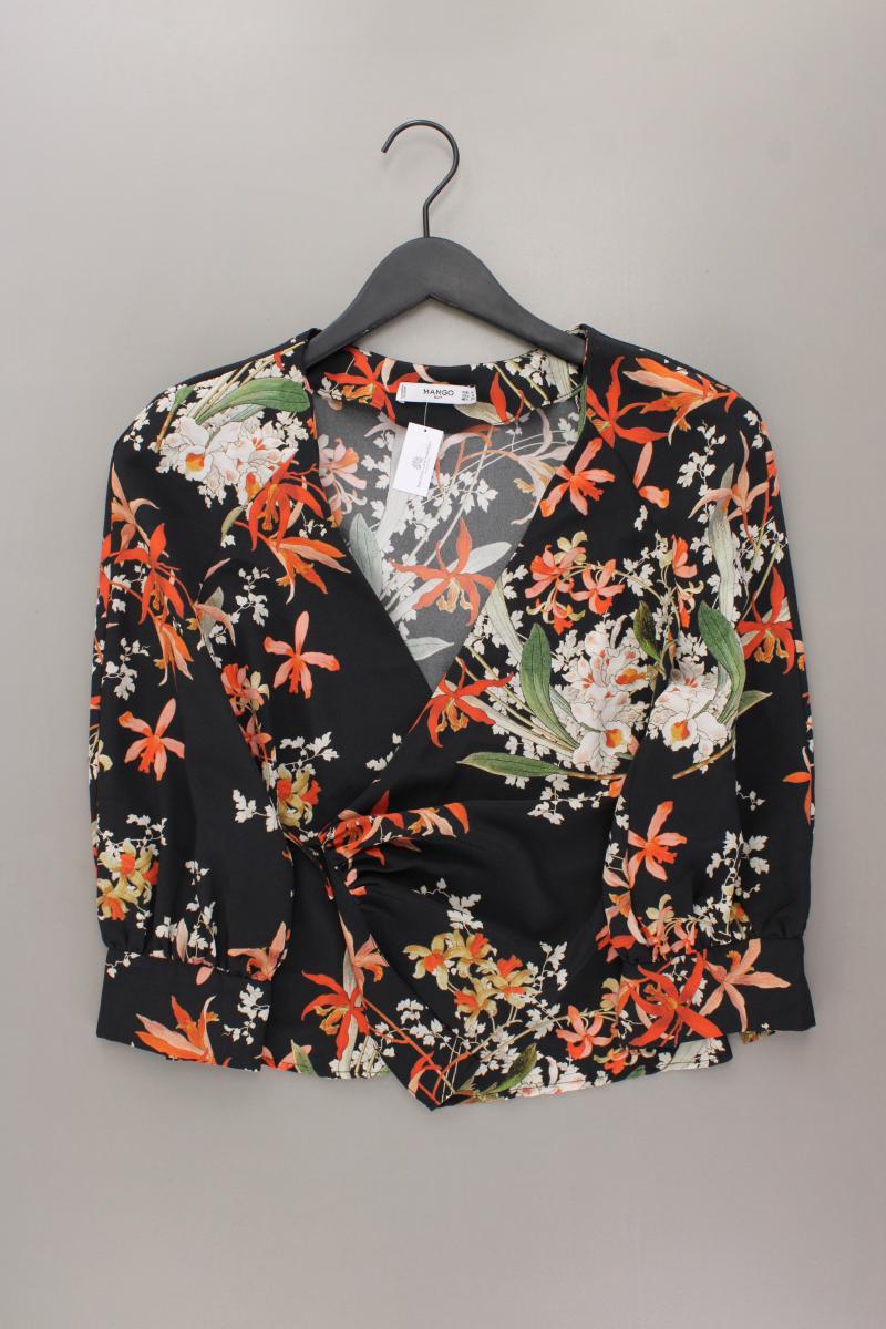 Mango Wickelbluse Gr. S mit Blumenmuster 3/4 Ärmel mehrfarbig
