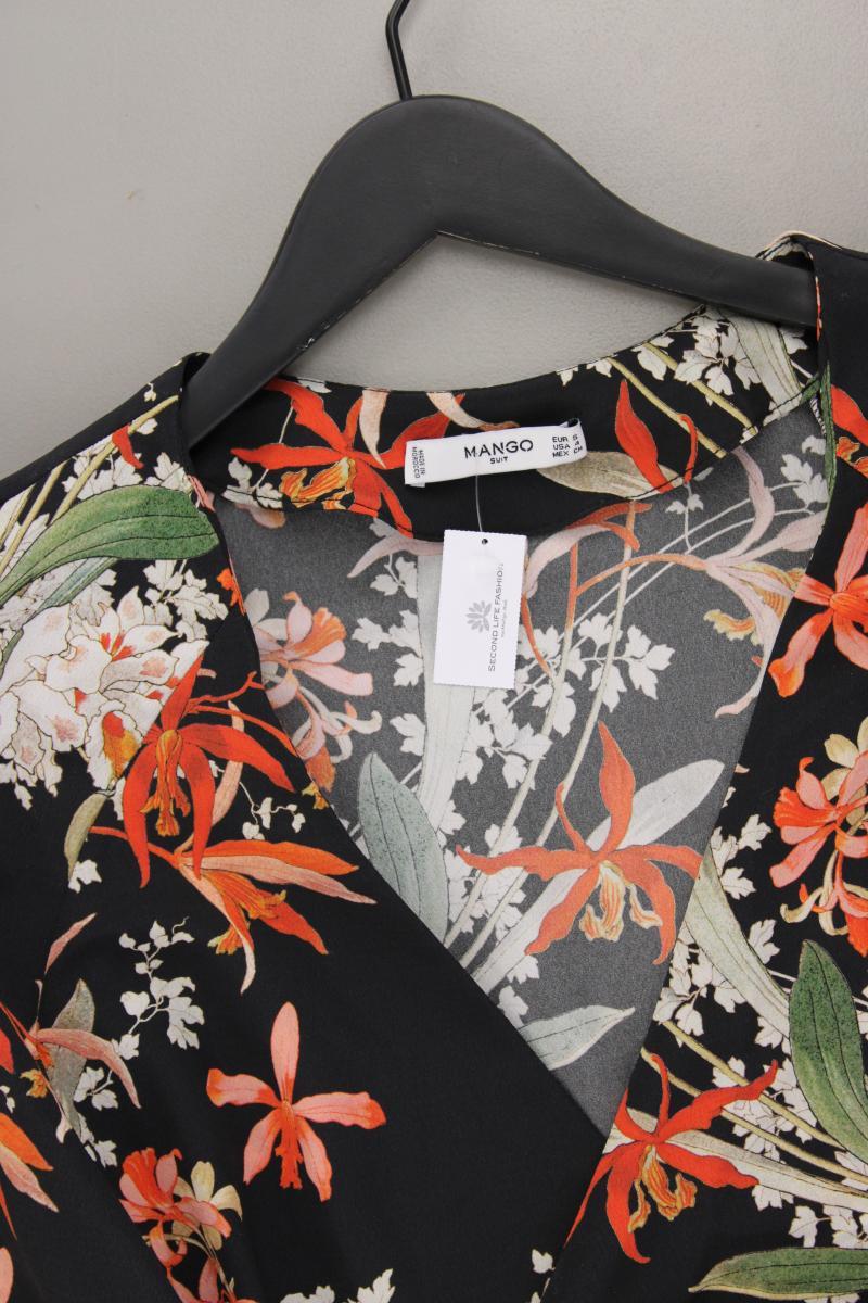 Mango Wickelbluse Gr. S mit Blumenmuster 3/4 Ärmel mehrfarbig