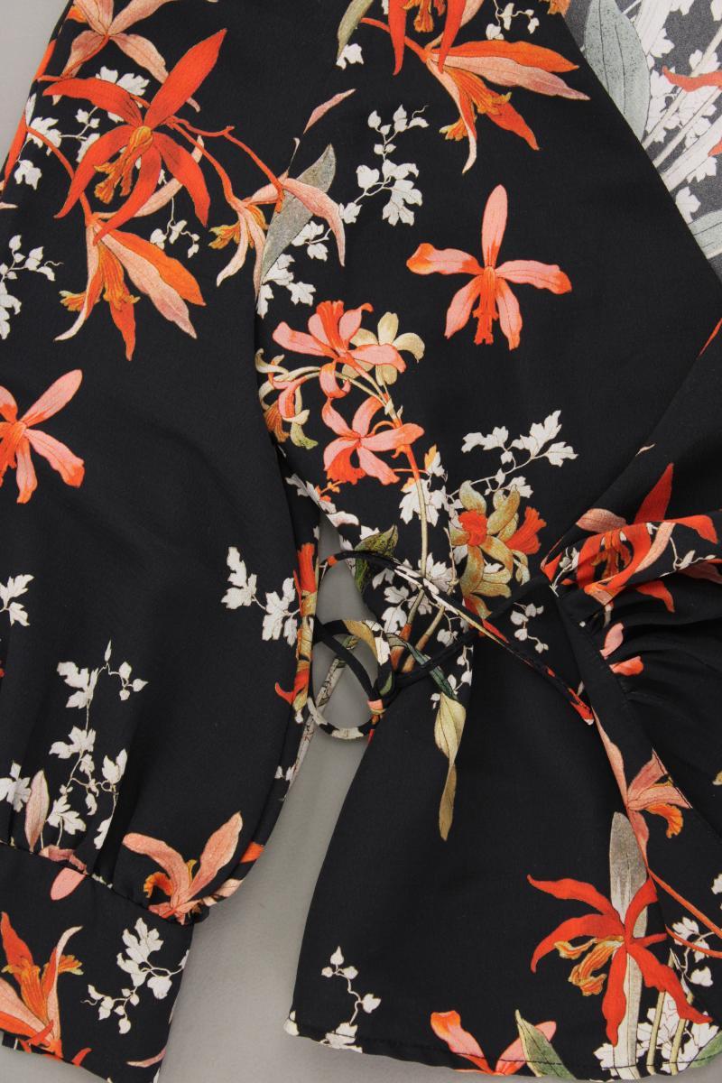 Mango Wickelbluse Gr. S mit Blumenmuster 3/4 Ärmel mehrfarbig