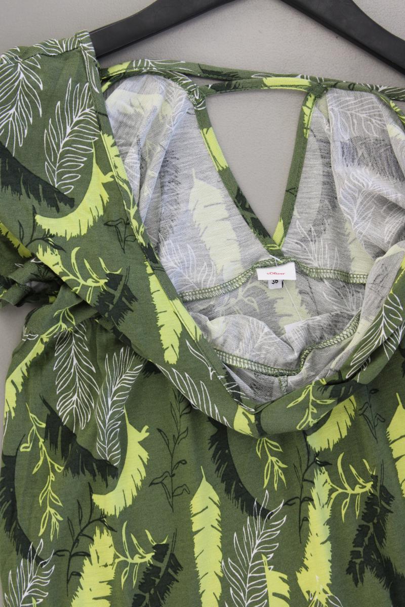 s.Oliver Kurzarmkleid Gr. 36 olivgrün aus Viskose