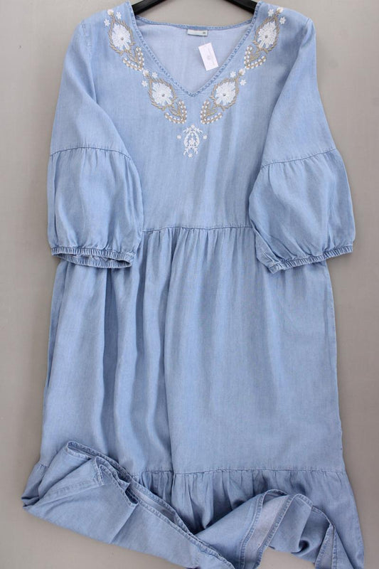 Laura Torelli Kleid Gr. XL 3/4 Ärmel blau